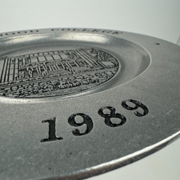 Vtg 1989 Pewter Marywood College University Souvenir Collectible Plate Carson - Picture 9 of 12